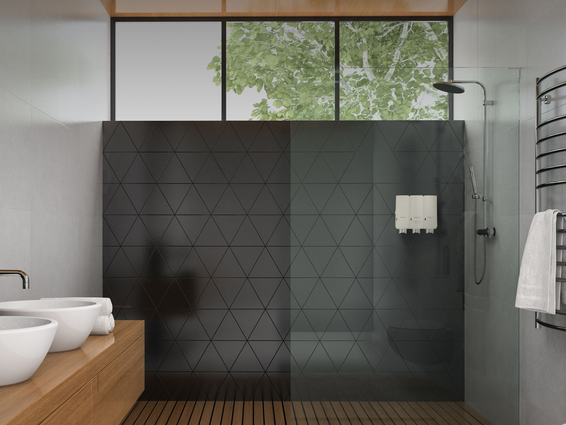 Modern interior of the bathroom