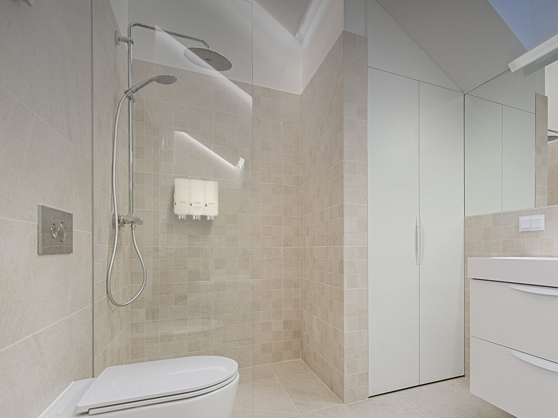 Modern interior of the bathroom